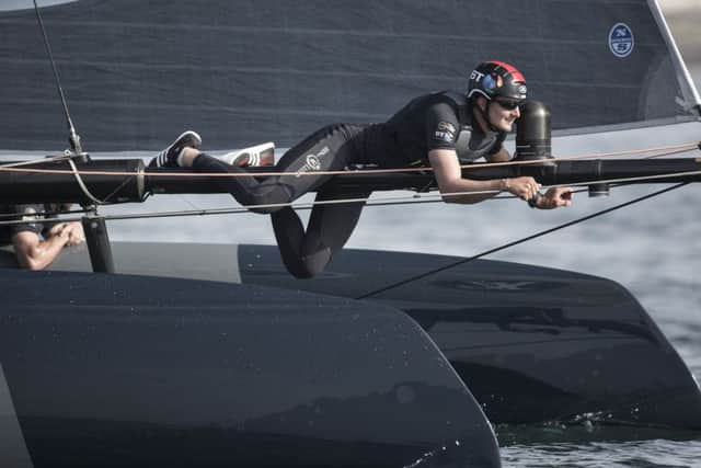 Land Rover BAR strategist Giles Scott has returned to the team after winning gold at the Olympics Picture: Harry KH / Land Rover BAR