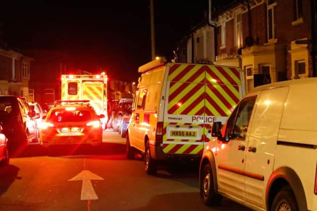 Police in Shearer Road after the attack. Picture: Uknip