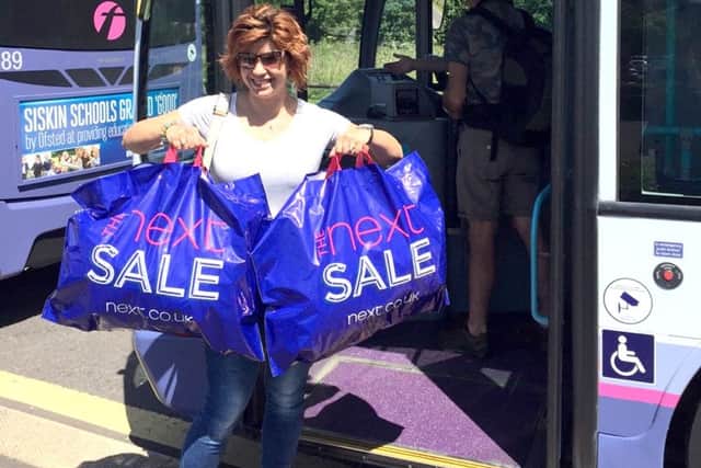 A shopper making the most of the Â£1 Fareham to Whteley bus