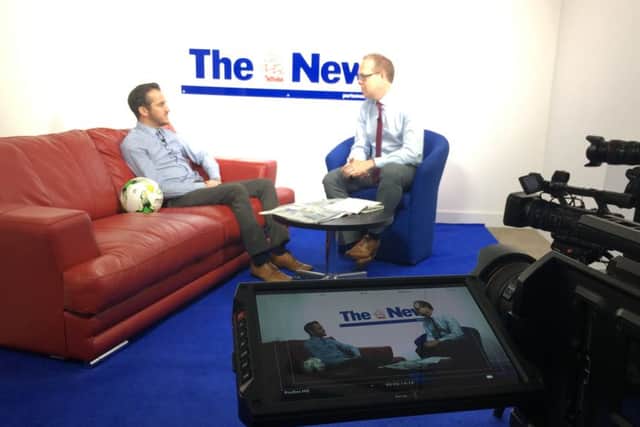 Jordan Cross and Mark McMahon in the Pompey Talk studio