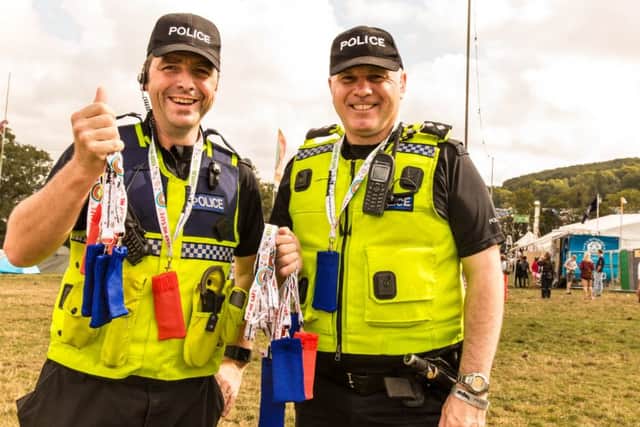 Sergeant Jason Holfhord, left, with Inspector Simon Vardy