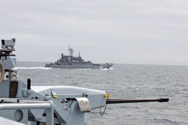 HMS Tyne shadows Russian warship Alexander Shabalin