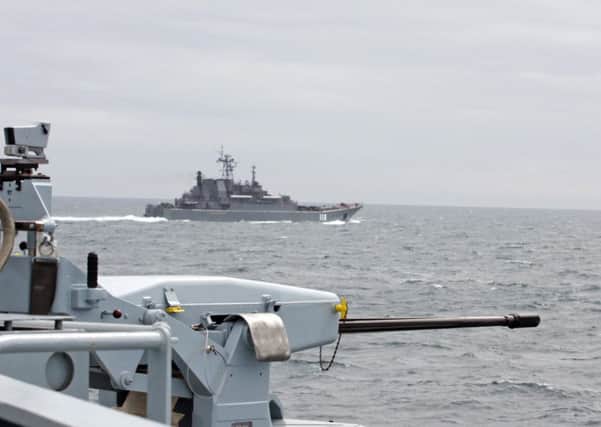 HMS Tyne shadows Russian warship Alexander Shabalin