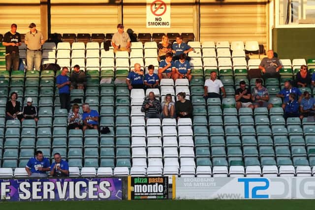 Pompey took 270 fans to Yeovil for their opening game of the Checkatrade Trophy Picture: Joe Pepler
