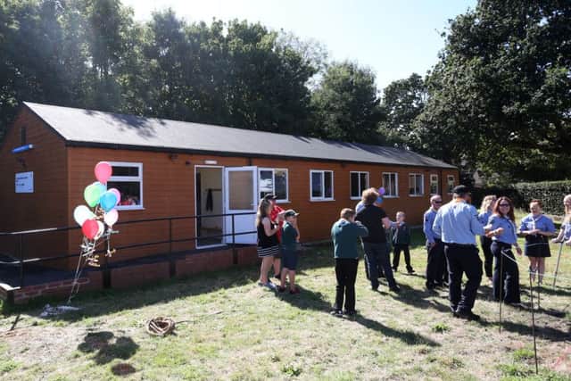 Gosport Mayor Lynn Hook opening the Scout hut