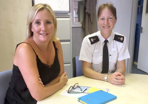 Gosport MP Caroline Dinenage with district police commander, Chief Inspector Sharon Woolrich