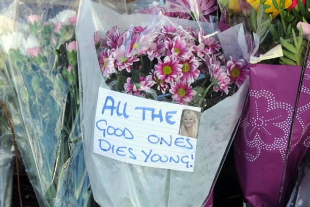 Flowers left in Ann's Hill Road, Gosport.