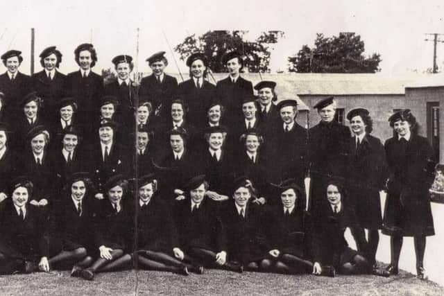 WRNS Wrens of HMS Daedalus III pose on the area that is now Tarrant Gardens, Bedhampton