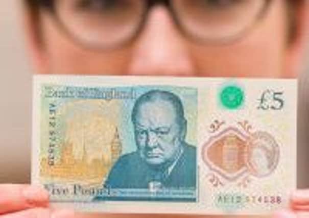 The new Â£5 note features Sir Winston Churchill