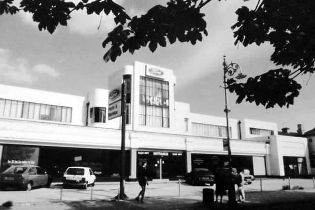 Lennox Motors garage and showroom, Grove Road South in the 1990s.