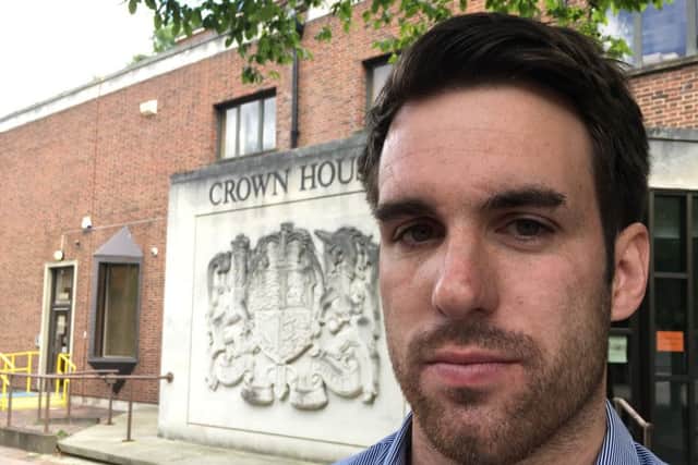 Ashley Donald, 27, of Milton, was glassed in Bar 38, Gunwharf Quays. His attacker Craig Hungate was handed a suspended prison sentence at Portsmouth Crown Court. Picture: Ben Fishwick
