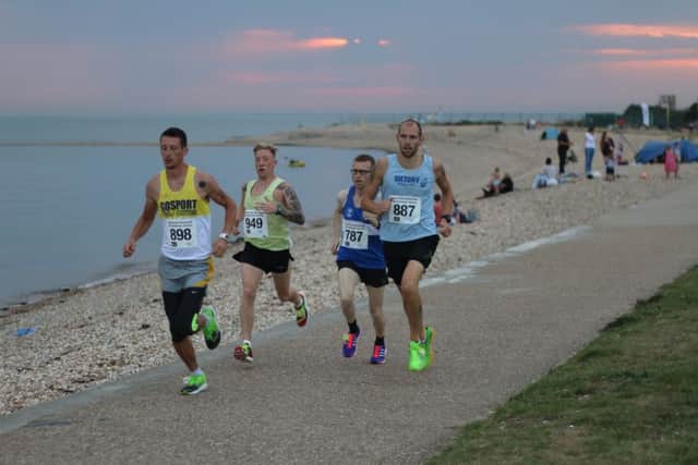 From left: Rob Byrne, Gareth Smith, Pete Collins and Paul Mitchinson lead the way in the 5k. Picture: David Brawn