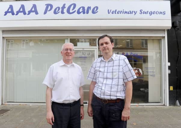 Brian Harrison, left, and Marcus Hutber, the owners of 
AAA Pet Care veterinary practice which has opened in Park Parade, Havant 

Picture: Sarah Standing (161279-6986)