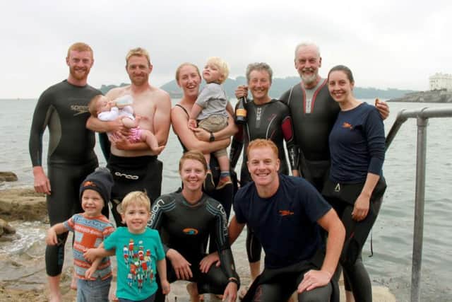 Laurie Brokenshire and family after their sponsored sea swim