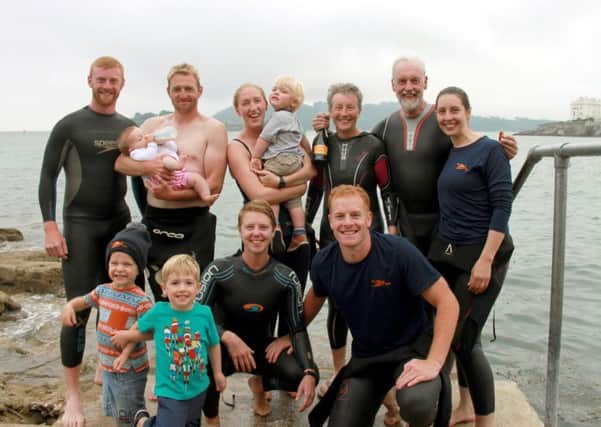 Laurie Brokenshire and family after their sponsored sea swim