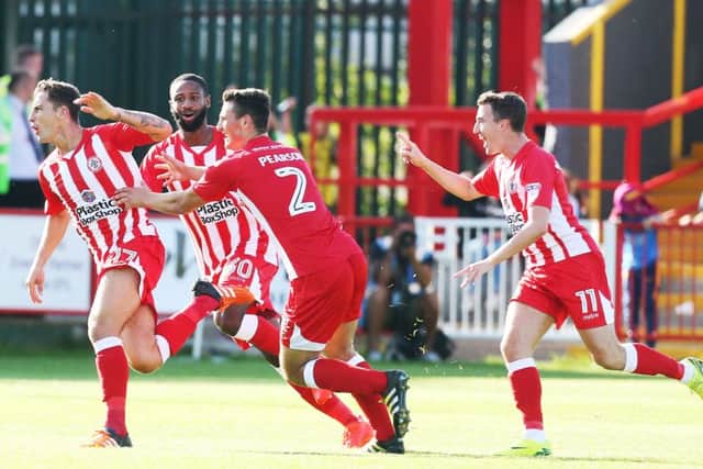 Accrington celebrate. Picture: Joe Pepler