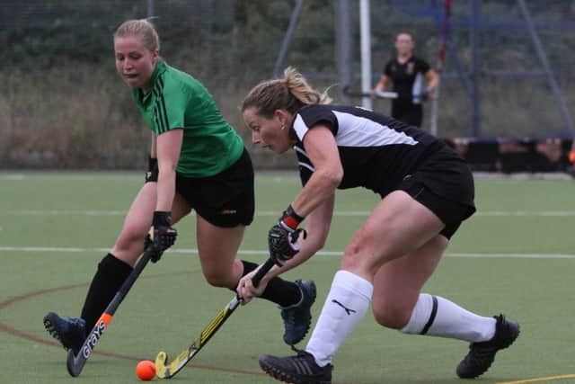 Fareham captain Amanda Hilsdon on the attack against Lewes. Picture: Habibur Rahman (161309-60)
