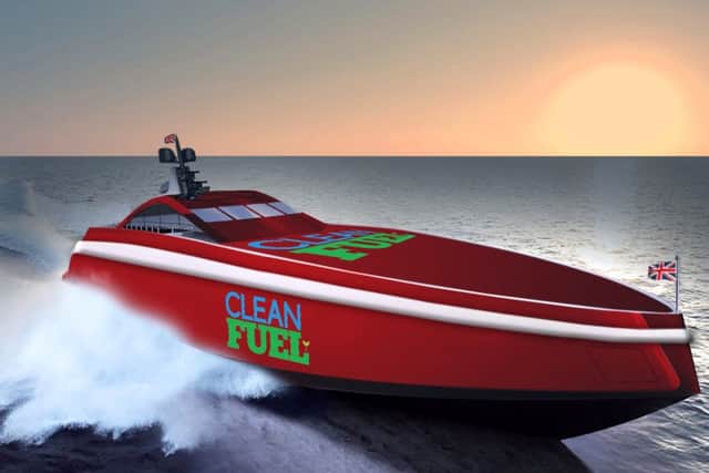 A CGI of Alan Priddy's boat