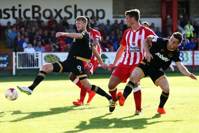 Pompey's four-game winning run came to an end at Accrington Picture: Joe Pepler