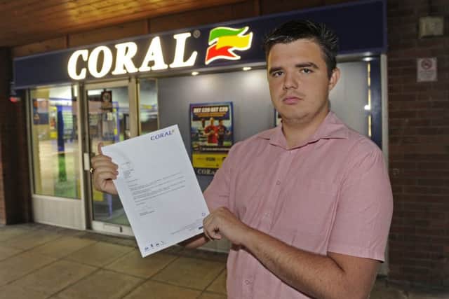 John Alexander from Fareham outside the Coral betting shop in Locks Heath where he placed his winning bet 
Picture Ian Hargreaves (161234-1)