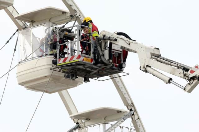 The rescue at the wheel on Monday