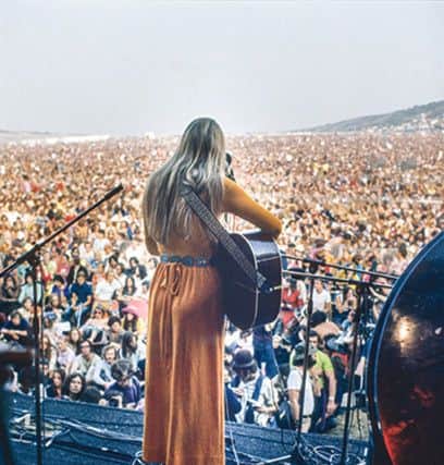 Joni Mitchell at the Isle of Wight Festival in 1970