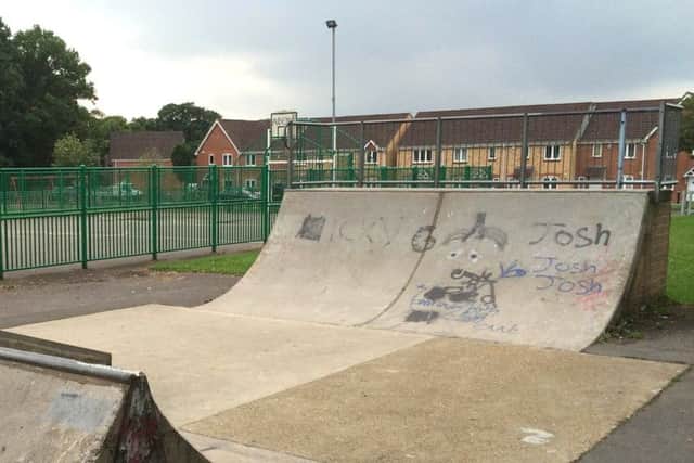 The skate park at Wecock Farm