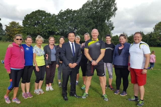 Havant MP Alan Mak and members of Innovation Fitness