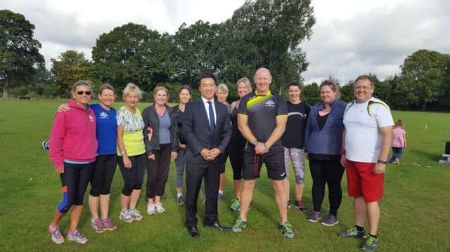 Havant MP Alan Mak and members of Innovation Fitness