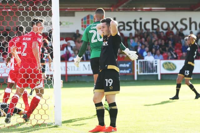 onor Chaplin sees a chance go begging at Accrington last Saturday Picture: Joe Pepler