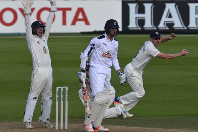 Ryan McLaren (0) is bowled LBW by Ryan Pringle Picture: Neil Marshall