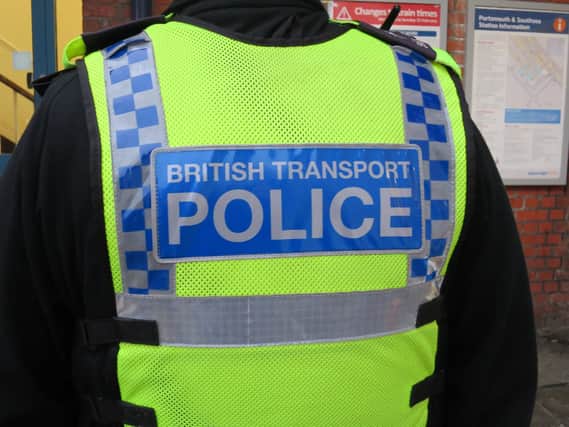 File photo of a British Transport Police officer