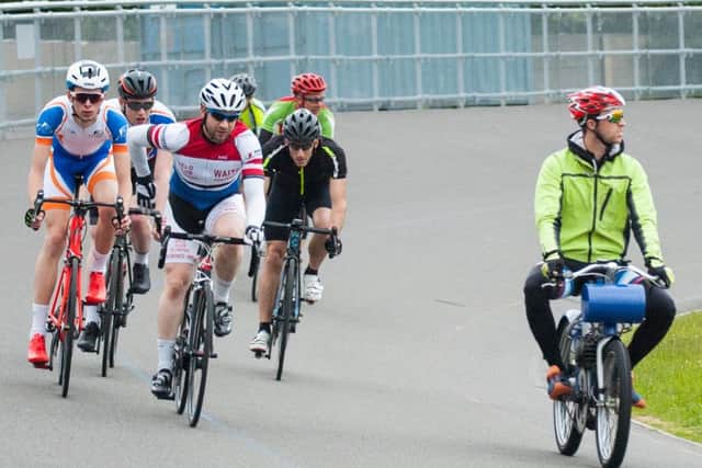 Cyclists at the Mountbatten Leisure Centre velodrome Picture: Rob Atkins