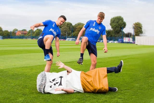 Pompey footballers Enda Stevens and Tom Davies stamping out smoking