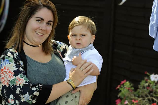 Amy Stinton, 30, from North End with her son Oliver Stinton who is 14-months-old  Picture by: Malcolm Wells (160923-2103)
