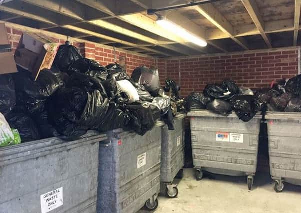 Overflowing bins at the Randel View flats complex in Bishopsfield Road, Fareham
Picture: Natasha Hurst