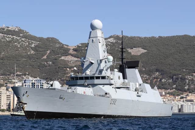 HMS Daring pictured leaving Gibraltar days before the tragic accident which killed LET Simon Allen, 30 Photo: PO (Phot) Ray Jones