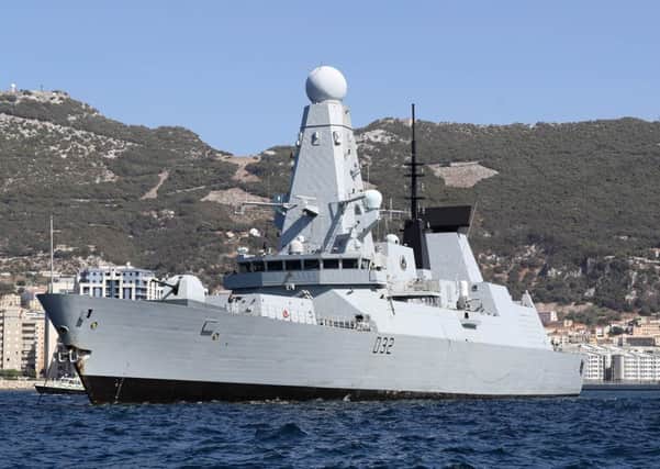 HMS Daring pictured leaving Gibraltar days before the tragic accident which killed LET Simon Allen, 30     Photo: PO (Phot) Ray Jones