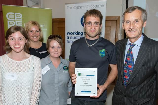 From left, Laura Howles, Gemma Lacey, Natalie Hands, Ian Wilson and Lord-Lieutenant of Hampshire Nigel Atkinson