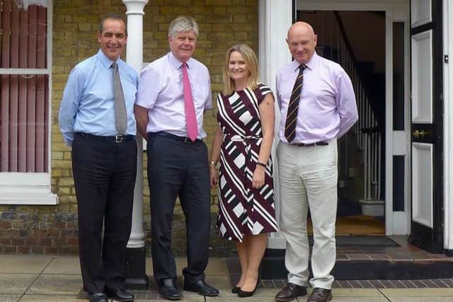 From left, Nas Khan, Andy Chapman, Julie Watts and Martin Carter, the partners in the merged accountancy practices of Leonard Gold and Jackson Green Carter, which from October 1 will be known as Leonard Gold Chartered Accountants