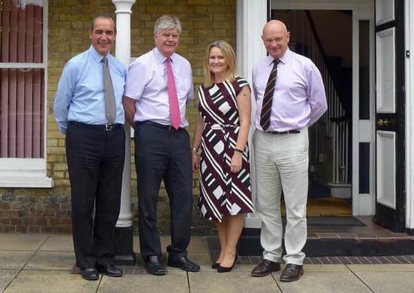 From left, Nas Khan, Andy Chapman, Julie Watts and Martin Carter, the partners in the merged accountancy practices of Leonard Gold and Jackson Green Carter, which from October 1 will be known as Leonard Gold Chartered Accountants