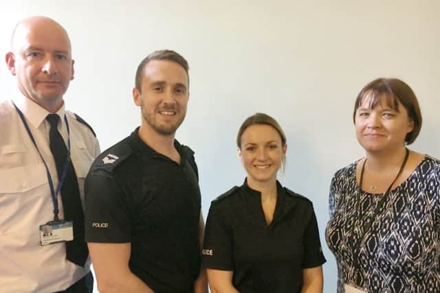 (L-r) Inspector Chris White, Sgt Iain Clancy, PC Hannah Buckley and Lucy Rylatt, business manager at Portsmouth Safeguarding Children Board