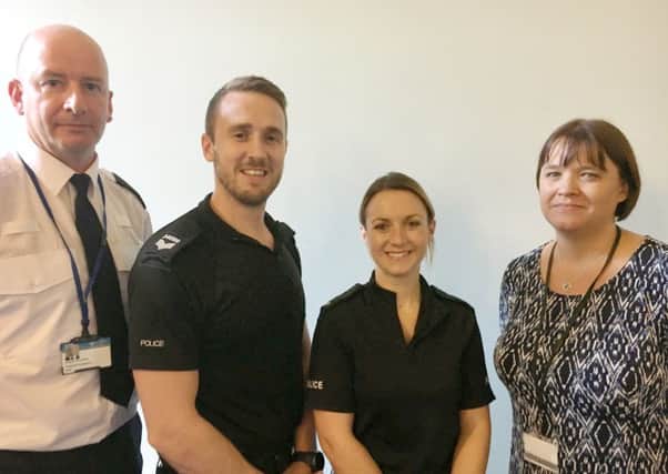 (L-r) Inspector Chris White, Sgt Iain Clancy, PC Hannah Buckley and Lucy Rylatt, business manager at Portsmouth Safeguarding Children Board