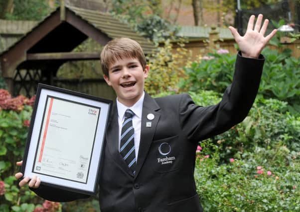 Oliver Milnes (13) from Whiteley, is the youngest person in the world to achieve a City & Guilds Level 3 AutoCAD qualification