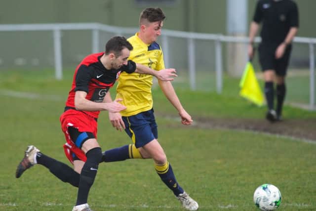 Nathan Paxton was on target for Moneyfields    Picture: Allan Hutchings