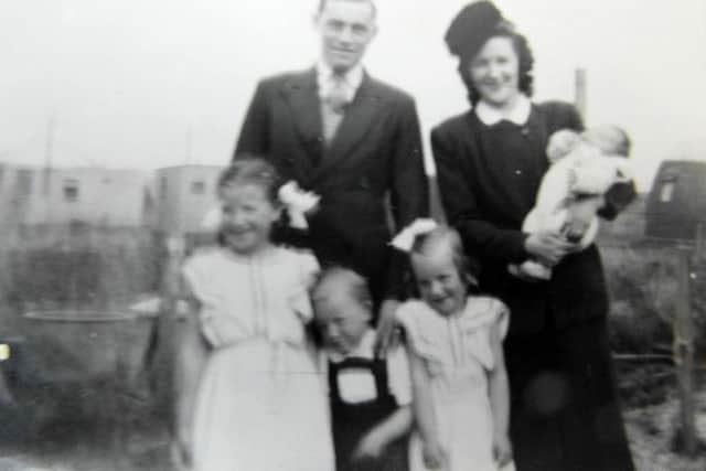 Ronald and Inge Philpot with Evelyn, Peter and Sylvia in front.Two-week old Michael is in his mothers arms.