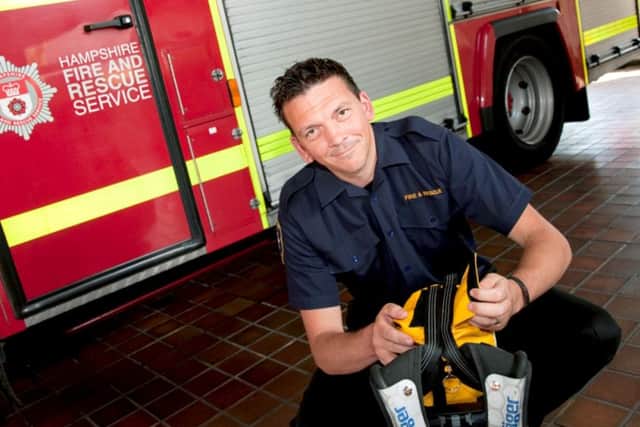 Pete Broomfield with his invention Picture: Hampshire Fire and Rescue Service