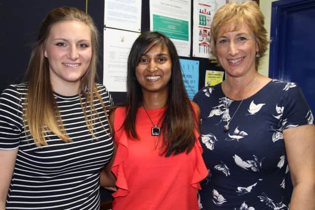 Hannah Hendrick, left, and Liz Hendrick, right, from Gosport Gators Netball Club. Priya Samuel, centre, from Sport Hampshire & the Isle of Wight