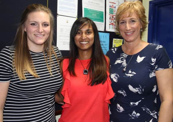 Hannah Hendrick, left, and Liz Hendrick, right, from Gosport Gators Netball Club. Priya Samuel, centre, from Sport Hampshire & the Isle of Wight