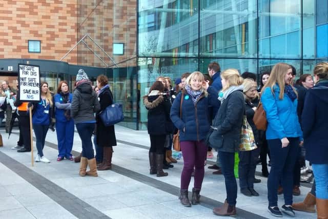 A previous junior doctors' picket line at QA